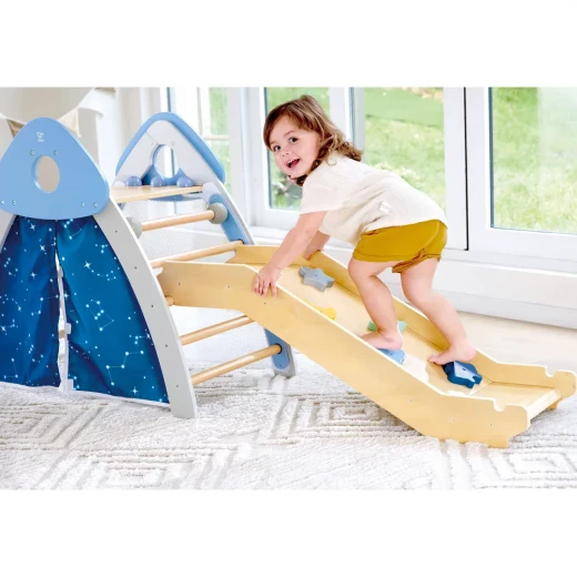 Hape 4-in-1 Climb 'n' Slide Gym Set – Multi-Activity Wooden Play Center for Active Toddlers - Hape - Image 6