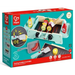 Hape Sizzling Griddle & Grill BBQ – Wooden Pretend Play Grill for Realistic Cooking Fun
