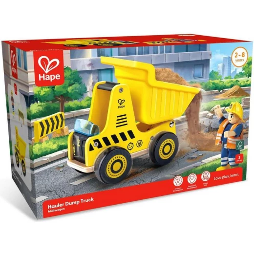 Hape Hauler Dump Truck – Durable Wooden Construction Vehicle for Imaginative and Active Play Hape Hauler Dump Truck – Durable Wooden Construction Vehicle for Imaginative and Active Play
