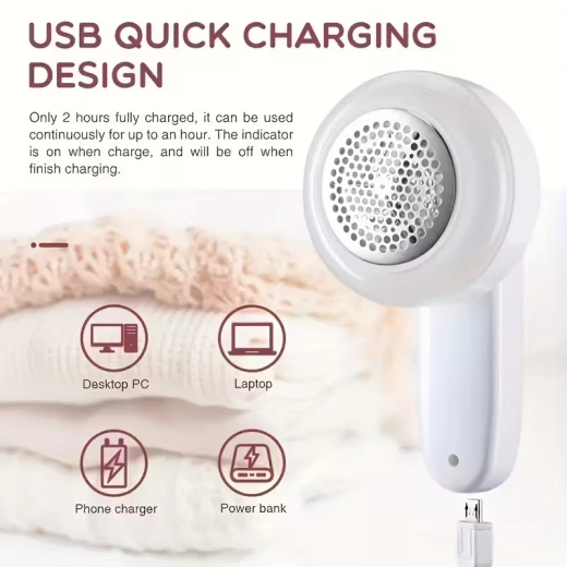 مزيل وبر قابل لإعادة الشحن عبر USB – كهربائي لإزالة الزغب والتكتلات، مزيل النسالة المحمول، أداة فعّالة لتشذيب كرات الوبر، مناسب للملابس، المفروشات، الأثاث، السجاد، الأرائك – أداة تنظيف متعددة الاستخدامات - ك ستور - Image 8