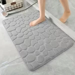دعاسة حمام إسفنجية ناعمة بذاكرة شكل وتصميم حصى – تجفيف سريع، مقاومة للانزلاق، مثالية لأرضيات الحمام والمطبخ - ك ستور