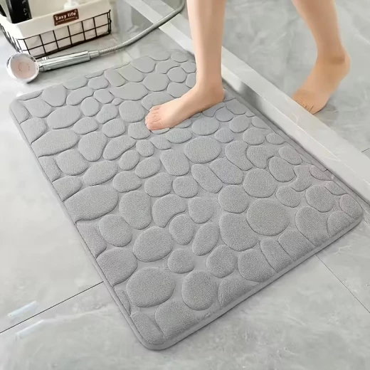 دعاسة حمام إسفنجية ناعمة بذاكرة شكل وتصميم حصى – تجفيف سريع، مقاومة للانزلاق، مثالية لأرضيات الحمام والمطبخ دعاسة حمام إسفنجية ناعمة بذاكرة شكل وتصميم حصى – تجفيف سريع، مقاومة للانزلاق، مثالية لأرضيات الحمام والمطبخ
