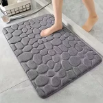 دعاسة حمام إسفنجية ناعمة بذاكرة شكل وتصميم حصى – تجفيف سريع، مقاومة للانزلاق، مثالية لأرضيات الحمام والمطبخ - ك ستور