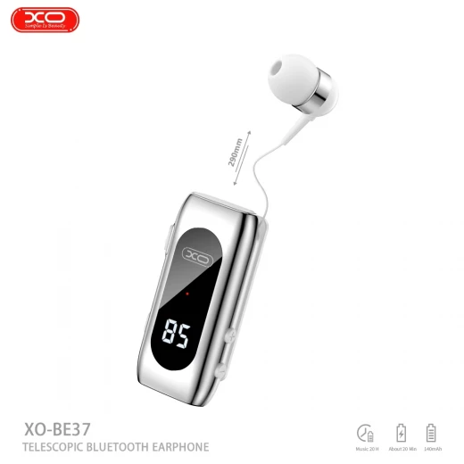 سماعة XO BE37 بلوتوث بتصميم مشبك – مع شاشة رقمية – باللون الأسود سماعة XO BE37 بلوتوث بتصميم مشبك – مع شاشة رقمية – باللون الأسود