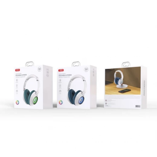 XO BE43 Foldable Stereo Wireless Headphones Blue - 30 Hour Playtime - XO - Image 4