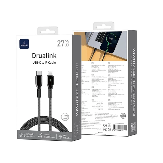كابل وي وو Duralink USB-C إلى Lightning 27W 1 متر - شحن سريع ومتين - وي وُو - Image 3