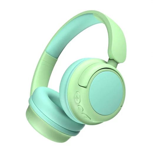 سماعات رأس وي وو KTD-02 للأطفال: قابلة للتعديل على الأذن بتقنية Bluetooth 5.3 - أخضر