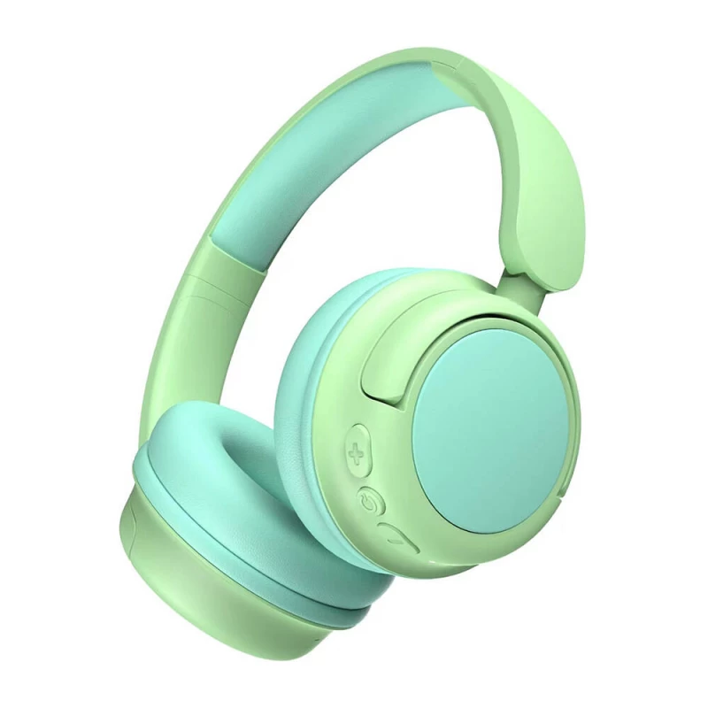 سماعات رأس وي وو KTD-02 للأطفال: قابلة للتعديل على الأذن بتقنية Bluetooth 5.3 - أخضر - وي وُو