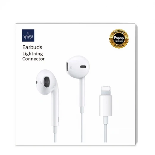 سماعات أذن سلكية WiWU EB302 Lightning بيضاء - تشغيل فوري - وي وُو - Image 2