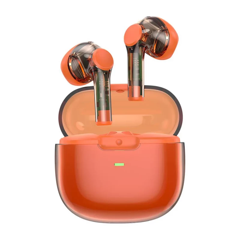 سماعات أذن TWS12 Pure Sound TWS، صوت جهير نقي، صوت ستيريو لاسلكي حقيقي، مساعد صوتي ذكي، وظيفة النقر، إصدار بلوتوث 5.3 - برتقالي من وي وو