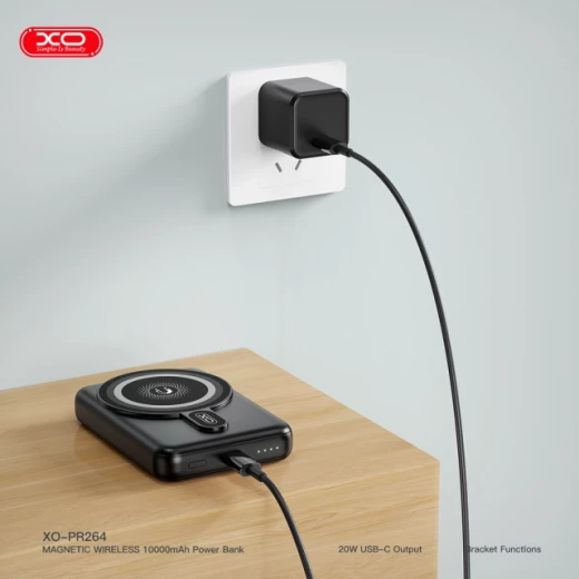 بنك طاقة XO PR264 لاسلكي مغناطيسي 10000 مللي أمبير مع شحن سريع PD 20 واط اسود - إكس أو - Image 6