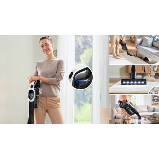 مكنسة Bosch Unlimited 10 اللاسلكية البيضاء - تنظيف قوي - بوش - Image 2