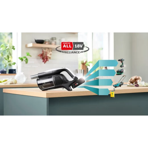 مكنسة Bosch Unlimited 10 اللاسلكية البيضاء - تنظيف قوي - بوش - Image 3