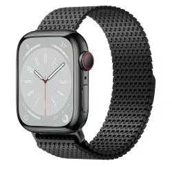 سوار معصم معدني وي وو لساعة Apple مقاس 38/40/41 مم أسود - أنيق ومتين