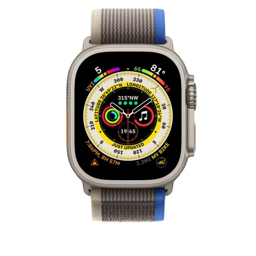 DUXDUCIS Apple Watch Trail Loop Blue/Grey Woven Nylon Strap 42-49mm - Image 4