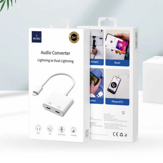 محول الصوت LT01 Plus من Lightning إلى Lightning مزدوج لجهاز iPhone من وي وو محول الصوت LT01 Plus من Lightning إلى Lightning مزدوج لجهاز iPhone من وي وو