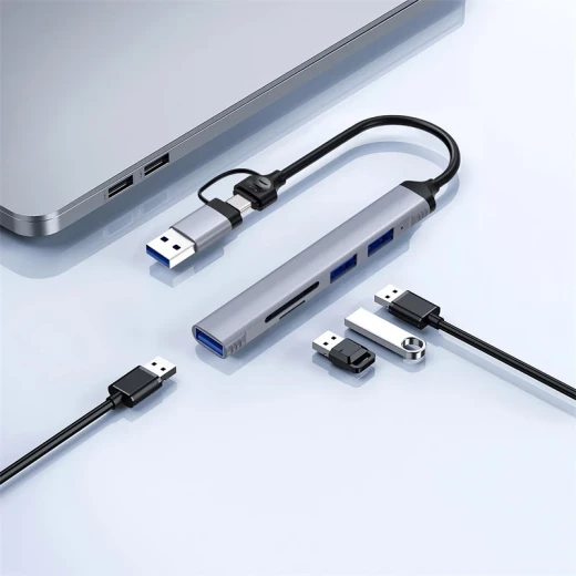 موزع وي وو ZOLO Wi-HB003 5 في 1 USB-C و USB - رمادي - وي وُو - Image 4