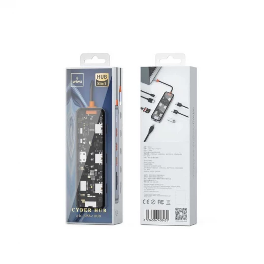 محول وي وو Cyber 8-in-1 USB-C - رمادي | CB008 - محول متعدد المنافذ - وي وُو - Image 3