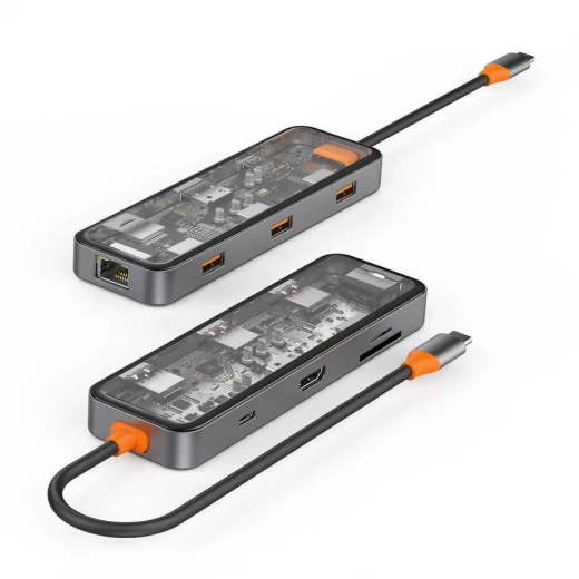 محول وي وو Cyber 8-in-1 USB-C - رمادي | CB008 - محول متعدد المنافذ - وي وُو - Image 2