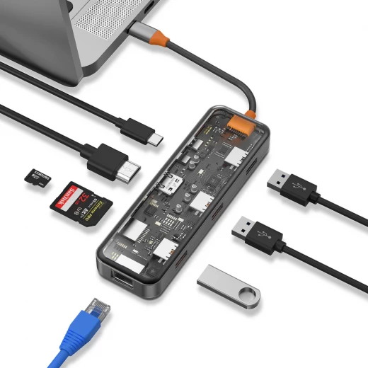 محول وي وو Cyber 8-in-1 USB-C - رمادي | CB008 - محول متعدد المنافذ - وي وُو - Image 5