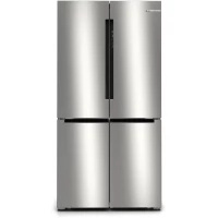 Bosch 4-Door Refrigerator 90.5cm 605L Series 4 Brushed Stainless Steel