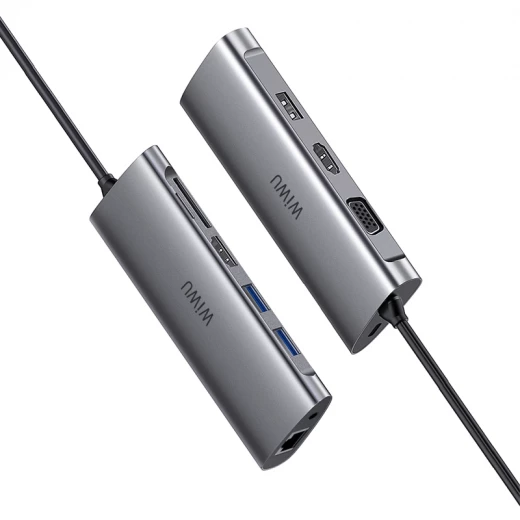 محول وي وو Alpha 11 في 1 USB-C: محول متعدد المنافذ لأجهزة الكمبيوتر المحمولة محول وي وو Alpha 11 في 1 USB-C: محول متعدد المنافذ لأجهزة الكمبيوتر المحمولة