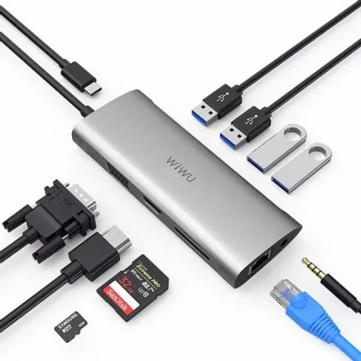 محول وي وو Alpha 11 في 1 USB-C - رمادي - محول متعدد المنافذ - وي وُو - Image 3