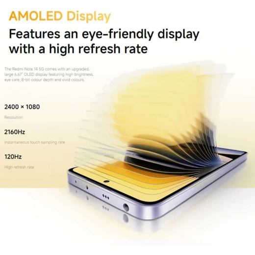 شاومي ريدمي نوت 14 برو – ذاكرة عشوائية 8 جيجابايت وذاكرة داخلية 256 جيجابايت – شاشة AMOLED مقاس 6.67 بوصة - شاومي - Image 5