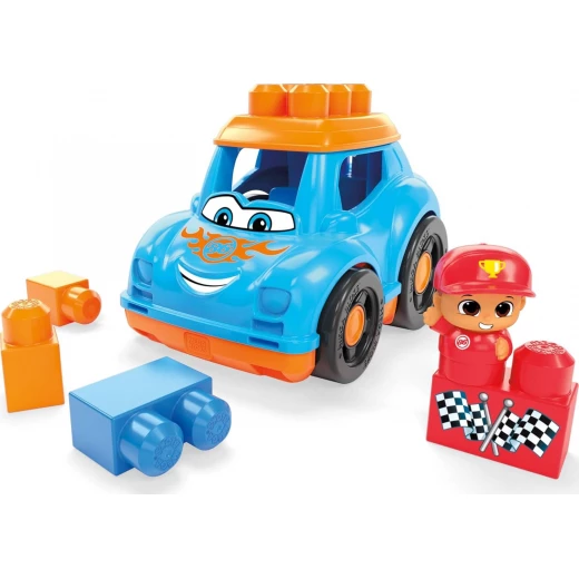 MEGA BLOKS Fisher-Price Toddler Building Blocks Toy Car, Ricky Race Car with 6 Pieces and Storage, 1 Figure, Blue, Gift Ideas for Kids Age 1+ Years, HKN41 - Mega Bloks - Image 5