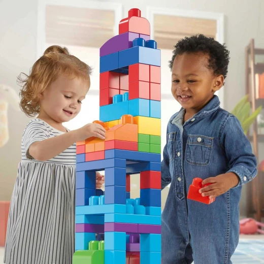 MEGA BLOKS First Builders™ Big Building Bag, Blue Edition, 80-Piece Toddler Building Set, DCH63, by Mattel - Mega Bloks - Image 6