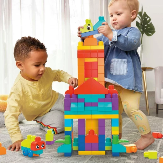 MEGA BLOKS First Builders Toddler Blocks Toys Set, Bigger Building Bag with 150 Pieces and Storage, Creative Open-Ended Play, Blue, Ages 1+ Years - Mega Bloks - Image 6