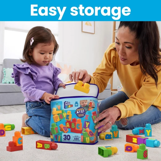 MEGA BLOKS - HRR60 - Learn the Alphabet - Building Block Set, 30 Pieces, Toy for Baby and Child 1-5 Years Old Mattel - Mega Bloks - Image 5