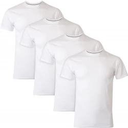 Hanes Ultimate Men's FreshIQ Slim Fit Crew T-Shirt 4-Pack White Medium