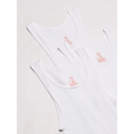 Hanes Men's Cotton Tank Undershirt, Moisture-Wicking, White, 3-Pack - Image 2