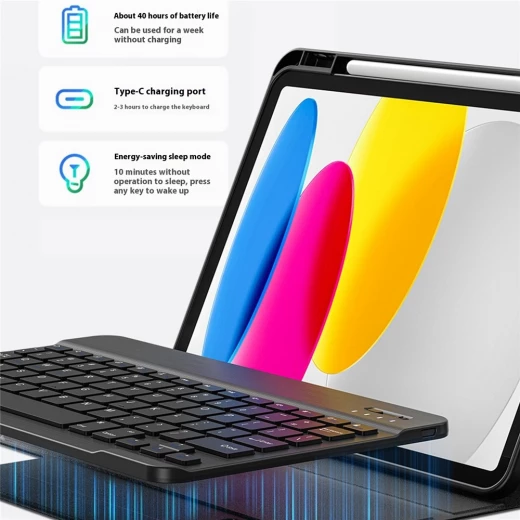 حافظة جلد وي وو لجهاز iPad 10.2 (2021) مع لوحة مفاتيح بلوتوث - وردي - وي وُو - Image 2