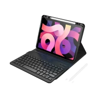MK-006 مجموعة فاخرة 3 في 1, لوحة مفاتيح + غطاء حماية + قلم – متوافق مع iPad Air 11 بوصة (2024 و2025) / مقاسات 10.9 من وي وو و11 بوصة, لوحة مفاتيح بتخطيط عربي وإنجليزي