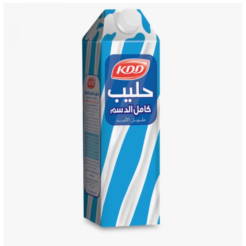 حليب كامل الدسم  1 لتر, طعم غني، غني بالفيتامينات، سهل الهضم، مناسب لمرضى حساسية اللاكتوز من كي دي دي - كي دي دي