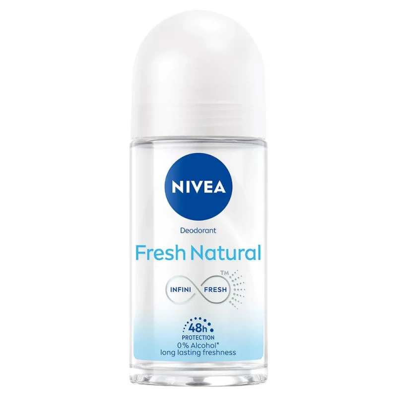 Nivea Roll-On Deodorant for Women 50ml, Fresh Nature Scent, 48h Sweat & Odor Protection, Gentle on Skin, Long-Lasting Freshness with Natural Fragrance - Nivea