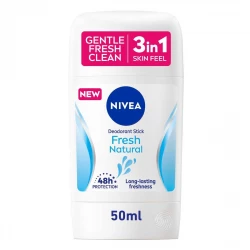 Nivea Deodorant Stick Fresh Natural 50ml, 48h Sweat & Odor Protection, Ocean Extract, INFINI FRESH Formula, Long-Lasting Freshness & Care