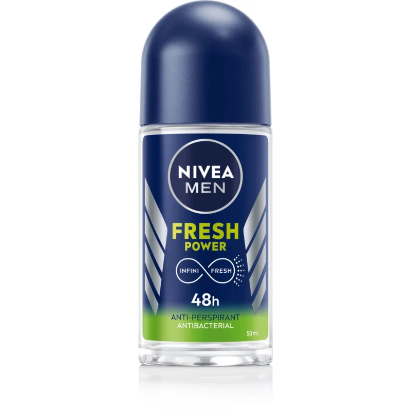 NIVEA MEN Fresh Power Anti-Perspirant Roll-On 50ml, 48H Protection | Long-Lasting Freshness & Invigorating Scent | Reliable Daily Care - Nivea