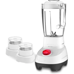 Moulinex Super Blender with Grinder & Grater 2L 700W - LM207125 | Powerful 700W motor for smooth blending, durable Zelkrom blades, 2 speeds + pulse, and accessories for grinding and grating