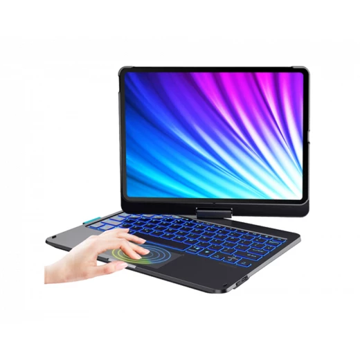 لوحة مفاتيح لاسلكية دوارة باللون الأسود لجهاز iPad 10.2 (الجيل الثامن) من وي وو - وي وُو - Image 3
