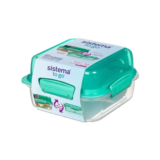 Sistema - To Go Rectangle Lunch Stack Box 1.24L - Turquoise Sistema - To Go Rectangle Lunch Stack Box 1.24L - Turquoise