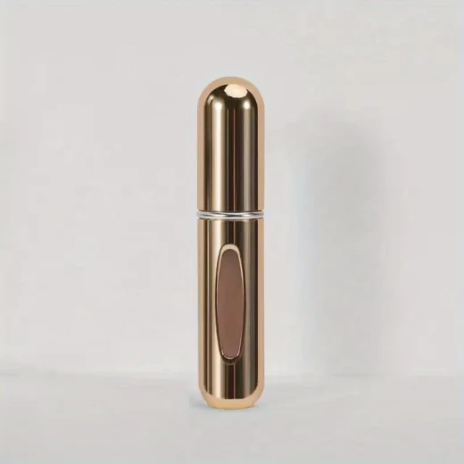 بخاخ عطر قابل لإعادة الملء – 5 مل، تصميم مدمج وسهل الحمل، مناسب للسفر، تعبئة سريعة وآمنة، يحافظ على رائحة العطر المفضلة اللون الذهبي بخاخ عطر قابل لإعادة الملء – 5 مل، تصميم مدمج وسهل الحمل، مناسب للسفر، تعبئة سريعة وآمنة، يحافظ على رائحة العطر المفضلة اللون الذهبي