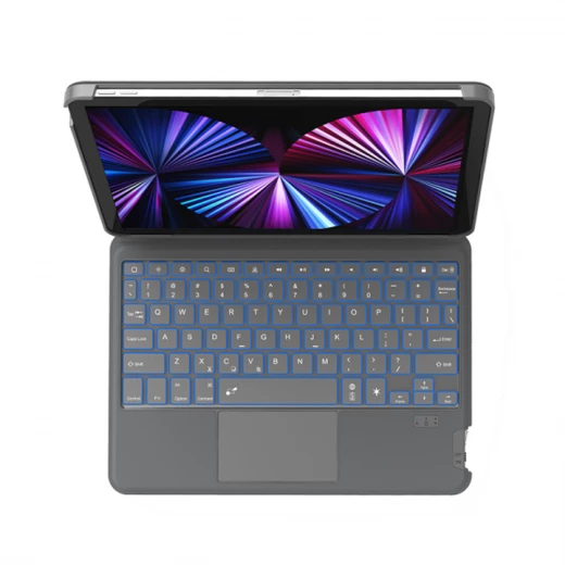 لوحة مفاتيح وي وو Combo لأجهزة iPad مقاس 10.2 و10.5 بوصة – لوحة مفاتيح بلوتوث لاسلكية مع حافظة حماية كاملة باللون الأسود وتصميم خفيف بزاويا عرض قابلة للتعديل - وي وُو - Image 5