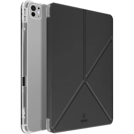 حافظة وي وو لجهاز iPad Pro مقاس 13 بوصة (إصدار 2024) باللون الأسود | GF-003 Classic III | تصميم نحيف مغناطيسي مصنوع من مواد PU وTPU مع حامل قلم، وزوايا عرض متعددة، ووظيفة الإيقاظ التلقائي وحماية كاملة للجهاز - وي وُو - Image 5