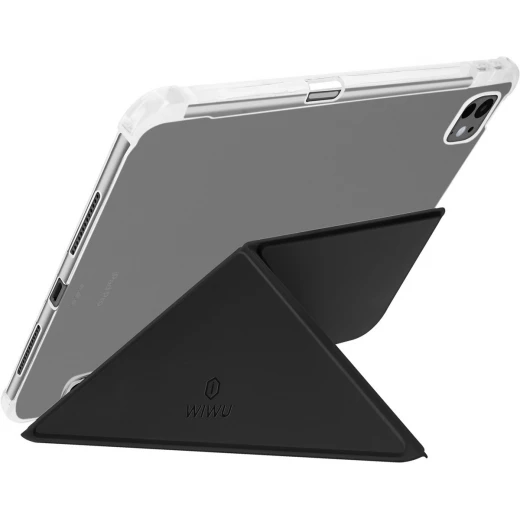 حافظة وي وو لجهاز iPad Pro مقاس 13 بوصة (إصدار 2024) باللون الأسود | GF-003 Classic III | تصميم نحيف مغناطيسي مصنوع من مواد PU وTPU مع حامل قلم، وزوايا عرض متعددة، ووظيفة الإيقاظ التلقائي وحماية كاملة للجهاز - وي وُو - Image 4