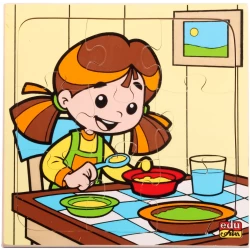 Edufun What To Do? Eating Puzzle 9 Piece Set Educational Toy for Kids