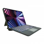حافظة لوحة مفاتيح وي وو Mag Touch لجهاز iPad مقاس 12.9 بوصة (الإنجليزية والعربية) - لوحة مفاتيح مغناطيسية قابلة للفصل، مفاتيح بإضاءة خلفية، بطارية 500 مللي أمبير، لون أسود - وي وُو