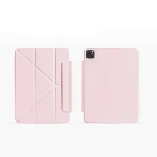 حافظة وي وو Smart Folio لجهاز iPad Air 2024 مقاس 11 بوصة / 10.9 و11 بوصة يونيفرسال – غطاء مغناطيسي بقاعدة قابلة للطي، نحيفة وخفيفة الوزن، باللون الوردي (Wi-004) - وي وُو - Image 2